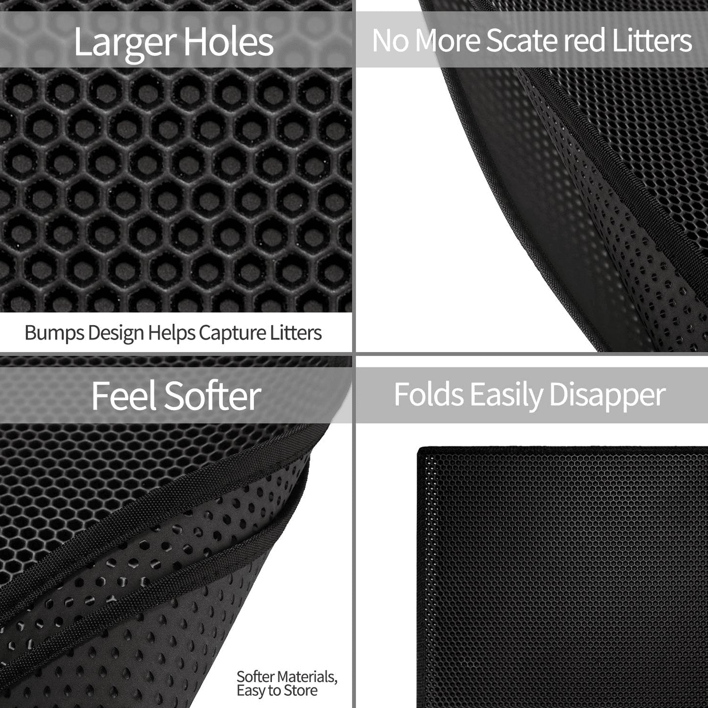 Kitty Cat Litter Mat – Double-Layer Honeycomb Design | Waterproof, Non-Slip, Easy-Clean EVA Cat Litter Pad