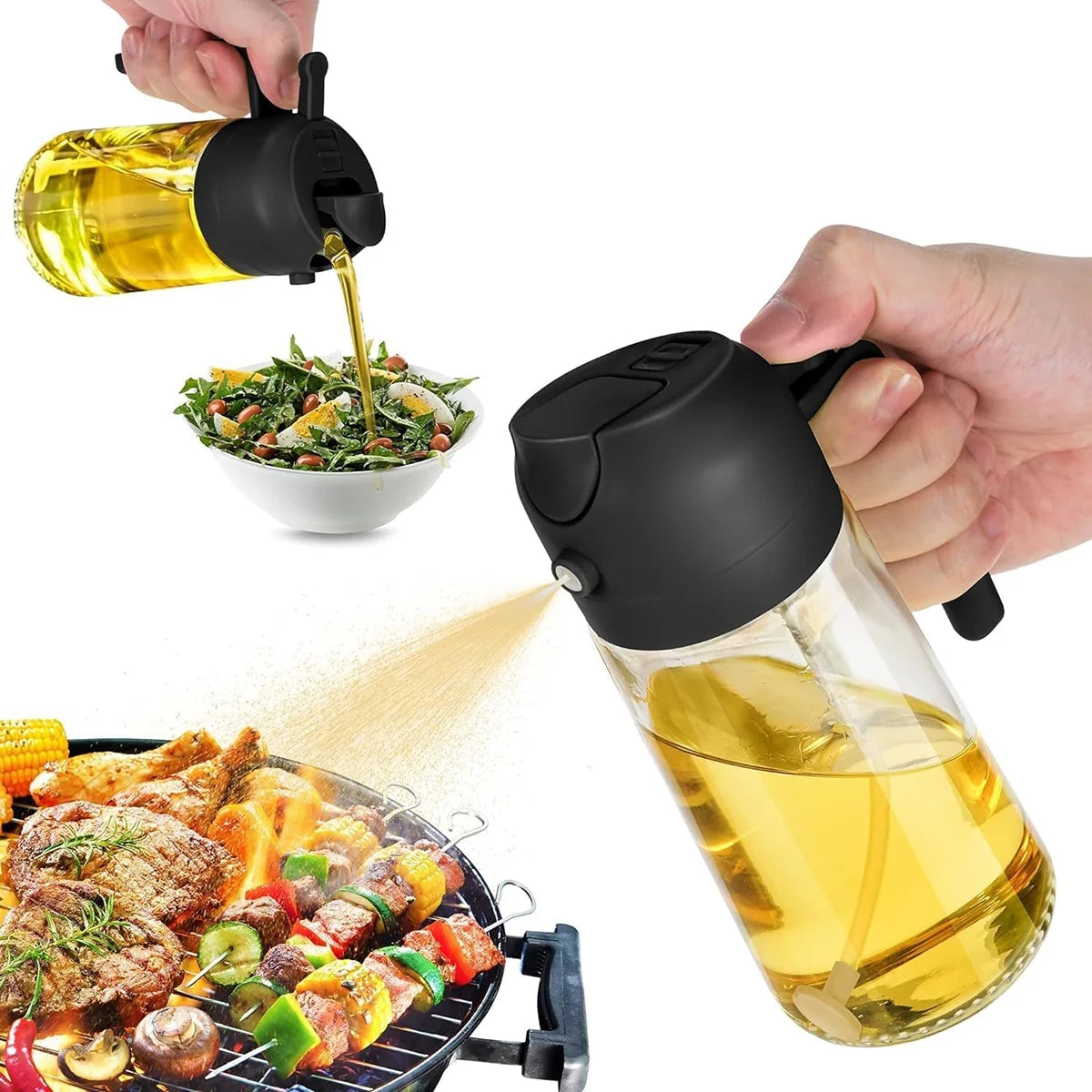 Glass 16Oz Oil & Vinegar Dispensing Bottles, 2-Pack