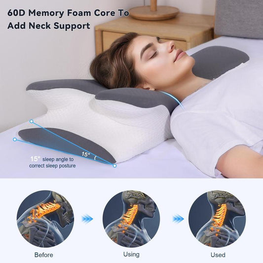 Cooling Memory Foam Cervical Pillow – Adjustable Support for Quality Sleep